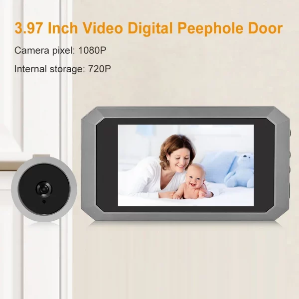 High Definition Night Vision Digital Door Viewer with Photo Recording and Built in Lithium Battery for Home Security
