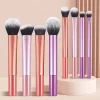 8-Piece Long Tube Makeup Brush Set - Multi-Color Ultra Soft Powder Blush Eyeshadow Brushes for Beginners