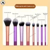 8-Piece Long Tube Makeup Brush Set - Multi-Color Ultra Soft Powder Blush Eyeshadow Brushes for Beginners