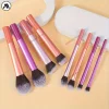8-Piece Long Tube Makeup Brush Set - Multi-Color Ultra Soft Powder Blush Eyeshadow Brushes for Beginners