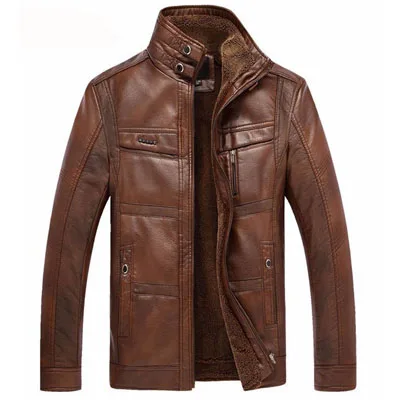 H355468c30d8a48a8bffb2a01a2e0899be.webp Leather Jacket Men Coats 2024 Brand High Quality PU Outerwear Men Business Winter Faux Fur Male Jacket Fleece