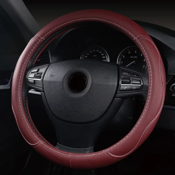 H5ec6c620ef0f4737a6b5c11c5c5edd96L.webp Car Steering Wheel Cover For Seat Ibiza 2010 - 2012 2013 2014 2015 2016 2017 2018 2019 2020 2021 M Size Round Steering Wheel