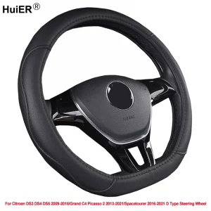 D Type Car Steering Wheel Cover For Citroen DS3 DS4 DS5 2009 - 2015 Grand C4 Picasso 2 2013 - 2021 / Spacetourer 2016 -2020 2021