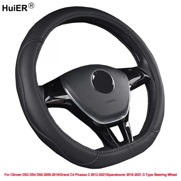 H89269ec61df94ff3a4cf7c5b8c1e1832I.webp D Type Car Steering Wheel Cover For Citroen DS3 DS4 DS5 2009 - 2015 Grand C4 Picasso 2 2013 - 2021 / Spacetourer 2016 -2020 2021