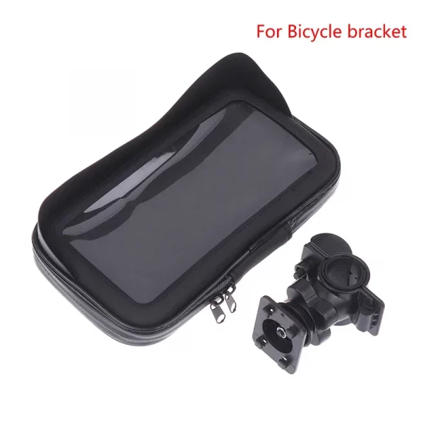 Motorcycle Handlebar Mount Phone Holder Waterproof Bike Phone Pouch With Sunvisor Rain Cover 360 Degree Rotating