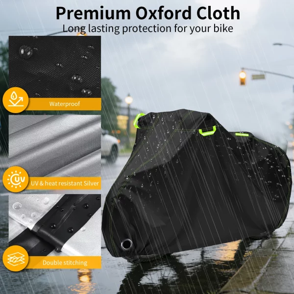 S02e87738e6e5406e836c94d8decc111cN-1.webp Outdoor Bike Cover 210D High Quality Bicycle Protector Multipurpose Sun Rain Snow Dust Waterproof All Weather Protective Covers