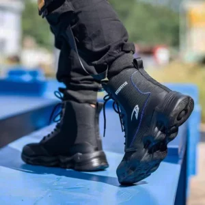Motorcycle Boots Men Motorbike Riding Boots Four Seasons Motorcycle Shoes Men Work Safety Shoes Waterproof Botas Moto Black