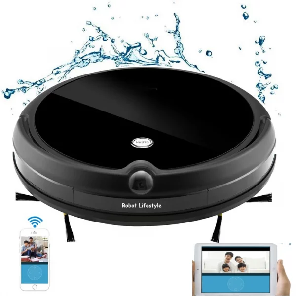 S053d5593d4cc458c97a035e210443482v.webp Vacuum Cleaner Robot with HD Camera Monitor Pet, Video Call, Map Navitation, WiFi App Control, Smart Memory, Wet and Dry Mop