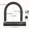 XUNTING Bicycle U lock Anti-theft Heavy Duty Bike Locks Shackle Secyrity Locks Cycling Bike Accessory