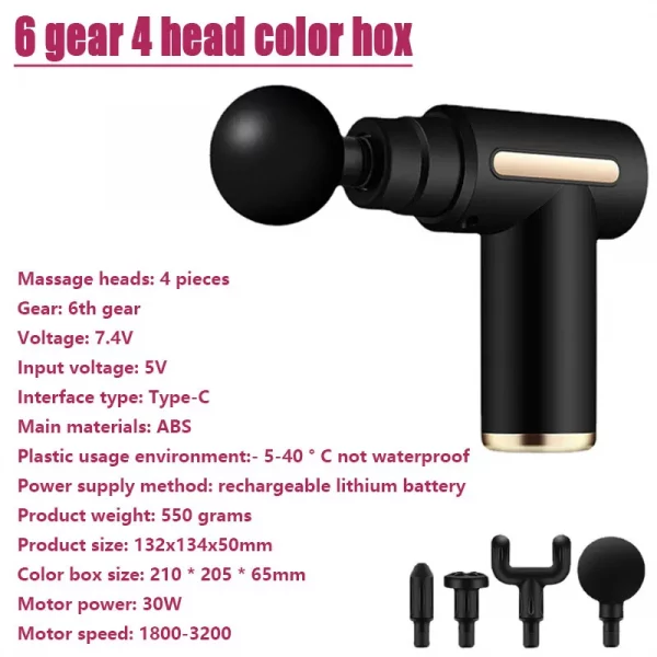 S05ac626696a44000952a373f4f605145n.webp Mini Massage Gun Electric Shock Muscle Relaxation Vibration Fitness Massager For Body Neck Back Ladies Home Travel Fascia Gun