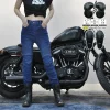 2024 New Motorcycle Jeans Women Upgrade Silicone Protector Detachable Casual Fashion Racing Road Rider Four Seasons Moto Pants