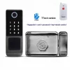 S0d1277249a15417ab8a010292424699dm.webp Waterproof Outdoor Door Smart Rim Lock Digital WiFi Remote Fingerprint Electric Electronic Smart Door Lock with Tuya TTLock App