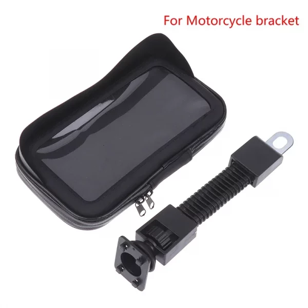 Motorcycle Handlebar Mount Phone Holder Waterproof Bike Phone Pouch With Sunvisor Rain Cover 360 Degree Rotating