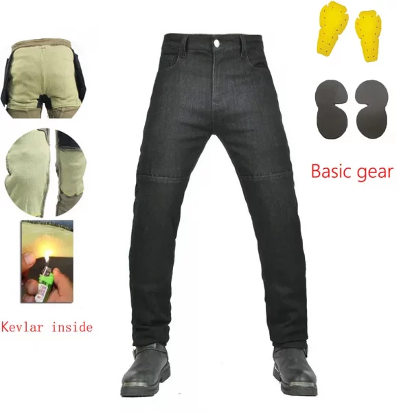 S101921f4852c41478d49c40d2d6253b6a-5.webp Motorcycle Riding Jeans Pants Soft elastic Inset Gear Wear-resistant Fireproof Kevlar Protective Layer On Hips And Knees