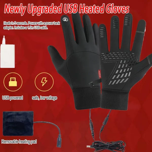 S101d58618a1441c3b2d02e541f4c351fr.webp USB Heated Gloves Eletric Thermal Heat Gloves Winter Warm Skiing Snowboarding Hunting Fishing Waterproof Heated Snowboard Gloves