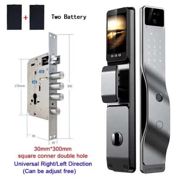 S102fdd76fb434b8ba0d889cc93b5699cl.webp Tuya App Smart Lock Household Anti-theft Door Fingerprint Lock With Camera Password Lock Large Door Lock