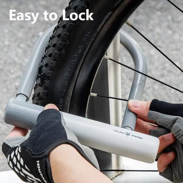 XUNTING Bicycle U lock Anti-theft Heavy Duty Bike Locks Shackle Secyrity Locks Cycling Bike Accessory