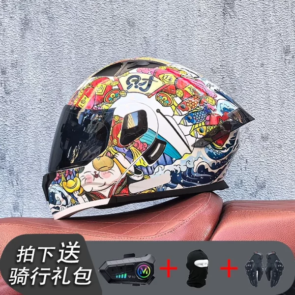 New Motorcycle Professional Racing Flip Up Helmet ABS Material Modular Dual Lens Bluetooth Helmets DOT  full face helmet