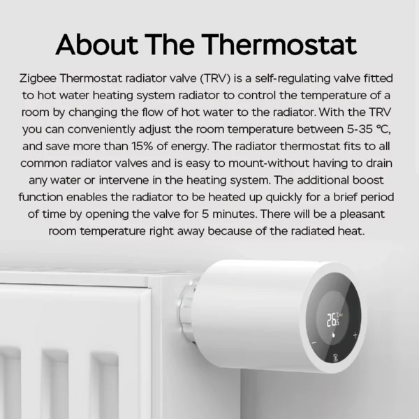 S15f248bb8cad496f81e093d040b7ace25.webp Smart Thermostat Radiator Valve TRV 5-35°C Temp Control WiFi App Alexa Voice for Home Heating Energy Saving Easy Install