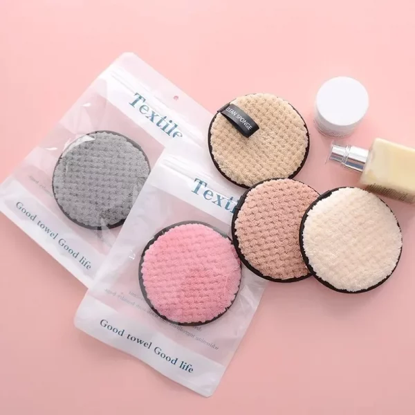 S16087c53673b4d879c3ba096d0f83efbM.webp 4-Piece Makeup Remover Microfiber Pads - Reusable Makeup Removing Towels, Gentle Cleansing Sponges for Face and Skin, Washable E