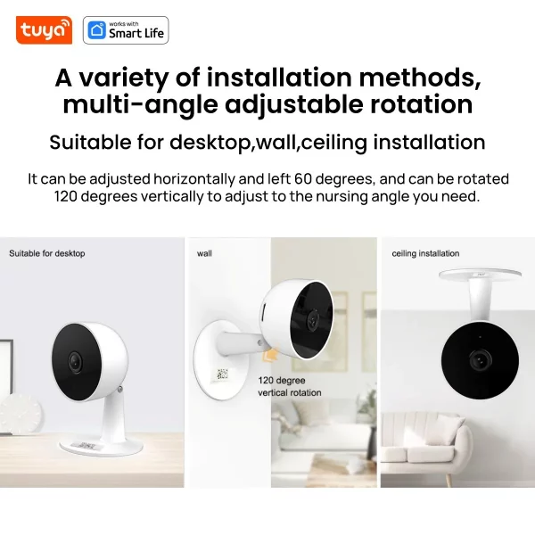 S160dc579f7d849ff8d724e4b2ac15007L.webp Tuya Smart 1080p Wi-Fi Smart Home Security Camera 2MP, HD,Real-time APP Alerts, 2-Way Audio, with Motion Tracking for Baby & Pet