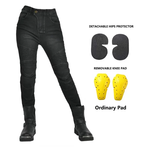 2024 New Motorcycle Jeans Women Upgrade Silicone Protector Detachable Casual Fashion Racing Road Rider Four Seasons Moto Pants