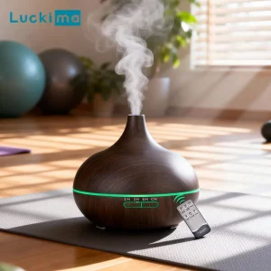 Essential Oil Aromatherapy Diffuser with Remote Control LED Ultrasonic Cool Mist Scent Humidifier Vaporizer for Room Office Home