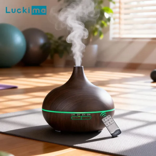 Essential Oil Aromatherapy Diffuser with Remote Control LED Ultrasonic Cool Mist Scent Humidifier Vaporizer for Room Office Home