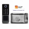 S1c291cc9d8c1410cb0e4037f5555ccb4F.webp Waterproof Outdoor Door Smart Rim Lock Digital WiFi Remote Fingerprint Electric Electronic Smart Door Lock with Tuya TTLock App