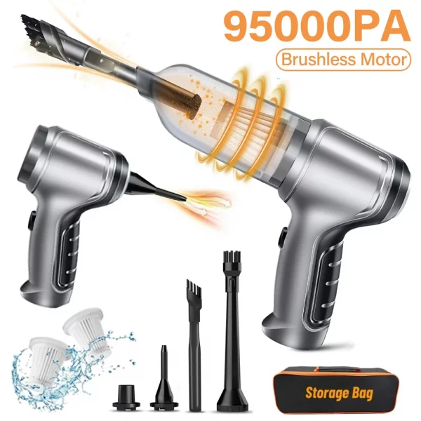S1cbbc70b6823493690593cfade1eb821J.webp Car Vacuum Cleaner Wireless Portable Vacuum Cleaner 95000PA High Power 2 in 1 Mini Handheld Vacuum Cleaner Blower for Car Home