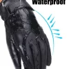 USB Thermal Heated Gloves Waterproof Hand Warmers PU Leather Heating Gloves Soft Winter Outdoor Warm Gloves for Off Road Skiing