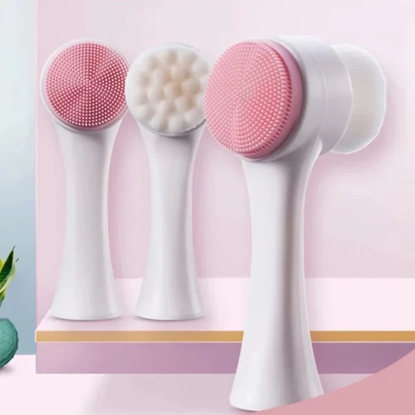 S1e79fd66acc5485a86803424ee675eb1Y.webp Silicone Facial Facial Cleansing Brush Manual Massage Facial Cleansing Brush Soft Bristles Silicone 3D Double-Sided Face Brushes