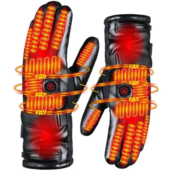 Rechargeable Heated Gloves 3 Temperature Levels Waterproof Electric Winter Gloves Hand Warmer for Outdoor Cycling Skiing Hiking