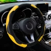 S22f613e3c2f141ac9326f993bba38b5fJ.webp Car Steering Wheel Cover Breathable Anti Slip PU Leather Steering Covers Suitable 37-38.5cm Auto Decoration Carbon Fiber