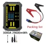 3000A Car Jump Starter 22200mAh/16000mAh 1500A Power Bank 150PSI Pump Air Compressor Emergency Battery Booster Power Bank Start