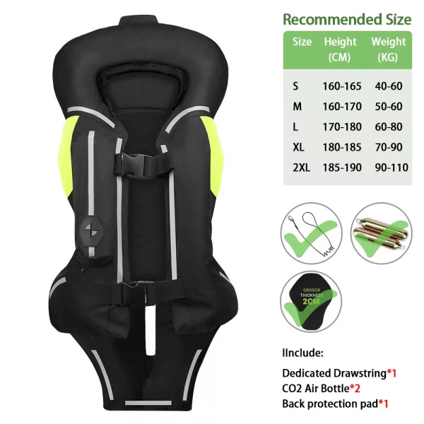 S25bab266aa2e49fb89eea6ad580015001.webp New Motorbike Body Armor Motorcycle Air Bag Vest Motor Air-bag Vest Motocross Racing Riding Airbag System Anti-fall CE Protector