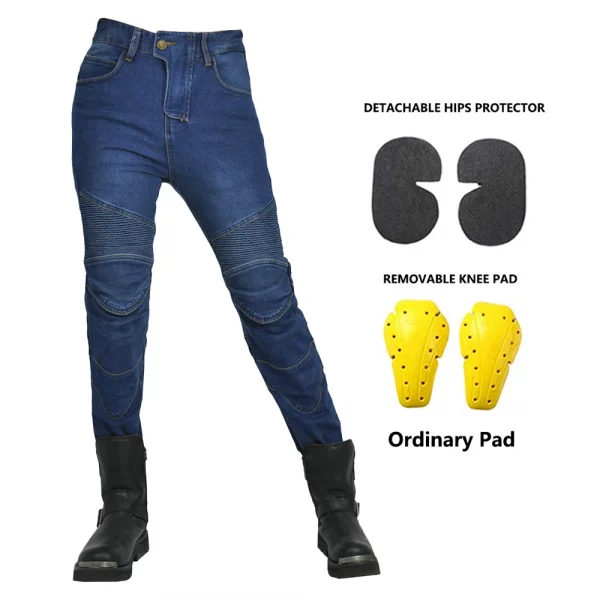 2024 New Motorcycle Jeans Women Upgrade Silicone Protector Detachable Casual Fashion Racing Road Rider Four Seasons Moto Pants