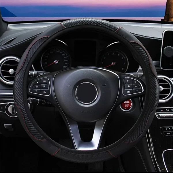 A Car Steering Wheel Cover，Universal15Inch Non-Slip Automobile Steering Wheel Protective Cover Car Decoration Accessories