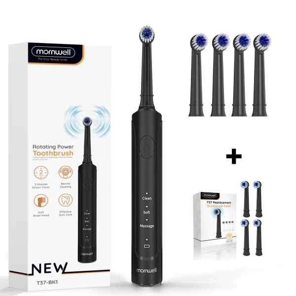 S26e584a92ee64c15ac2921e610b8ae009.webp Electric Toothbrush for Adults Rechargeable T37 Sonic Toothbrush with 3 Modes IPX7 Waterproof 40,000 VPM Motor With 4 Brush Head