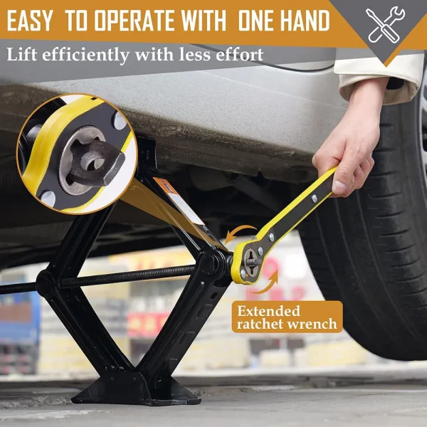 S28e764e28d6e4731a38cdd4aa6054ad2d.webp 2T/3T Car Scissor Jack Auto Emergency Crank Lift Stand Labor-Saving Repair & Tire Replacement Tool with Wrench for SUV Vehicles