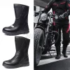 Motorcycle Boots Men Classic Motocross Boots with Reinforced Heel Toe Counter Waterproof Tall Motorcycle Touring Boot Botas Moto