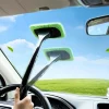 Car Window Cleaner Brush Kit Microfiber Windshield Cleaning Tool Auto Interior Glass Wash Wiper Long Handle Reusable Cloth Pad