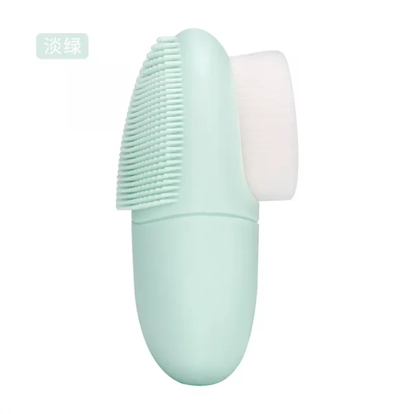 Double Sided Silicone Facial Cleansing Brush Manual Massage Facial Cleanser Brush Soft Bristles Deep Cleaning Exfoliator Tool