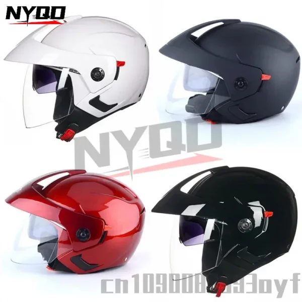 Motorcycle Helmet Open Face Dual Lens Moto Helmet Scooter Motorbike Helmet for Men Women S-XXL cascos para moto