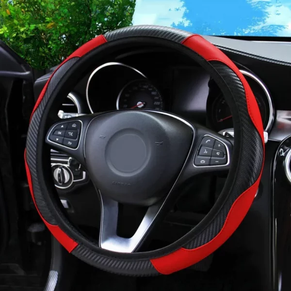 A Car Steering Wheel Cover，Universal15Inch Non-Slip Automobile Steering Wheel Protective Cover Car Decoration Accessories