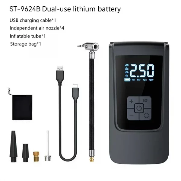 S2f8aaa8254094cf7a7b785ee696e37a2r.webp Wireless Car Air Pump Portable Air Compressor Electric Tire Inflator with LCD Digital Display for Car Motorcycles Bicycle Ball