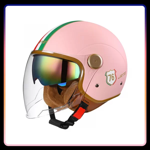 Retro Semi-open Motorcycle Helmets Men Women DOT ECE Open Face Helmets Daul Lens Cascos Para Motos 3/4 Open Half Helmet