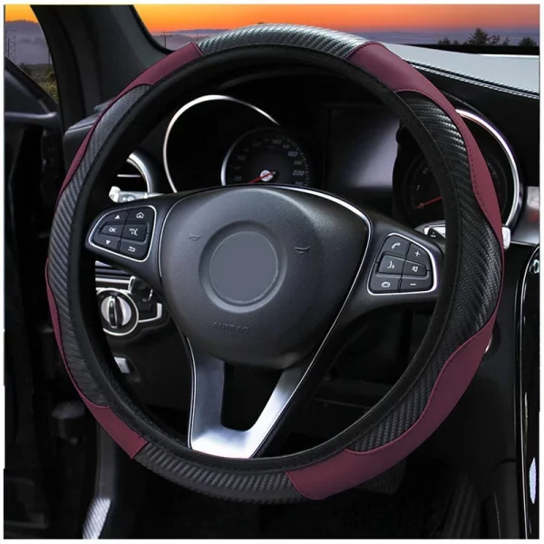 A Car Steering Wheel Cover，Universal15Inch Non-Slip Automobile Steering Wheel Protective Cover Car Decoration Accessories