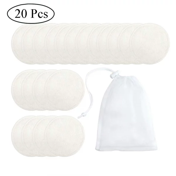 S31af8e4f7a0d4b3bba4b2677ce6d1cf2I.webp 10/16/20Pcs Makeup Remover Pads Reusable Cotton Pads Make Up Facial Remover Bamboo Fiber Facial Skin Care Wipe Pads with bag