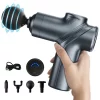 Deep Tissue Mini Massage Gun Muscle Percussion Massager for Athletes 4 Massages Head and 6 Speeds Grey